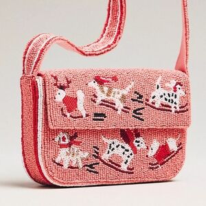 NWT Anthropologie The Fiona Beaded Bag - Sled With Dogs